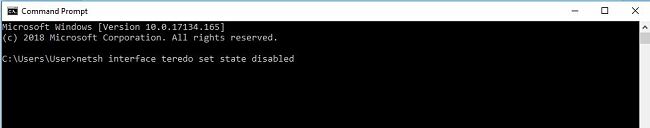 Screenshot of Windows command prompt