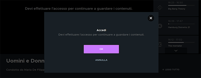 Canale 5 Italy message
