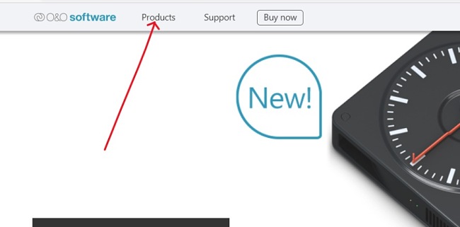 O&O Defrag navigation menu screenshot