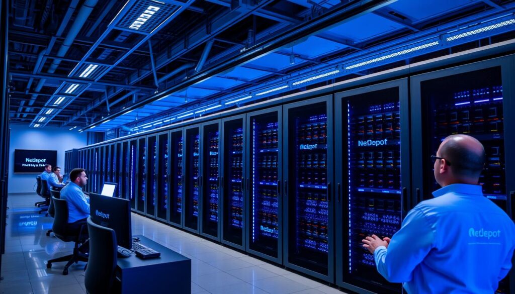 NetDepot data center with server racks and networking equipment