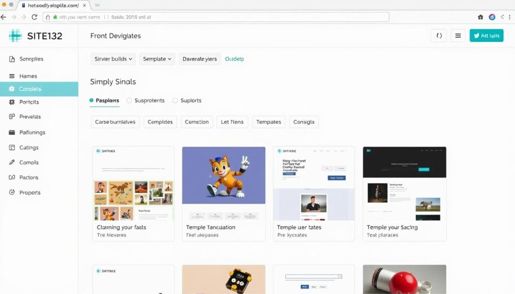 SITE123 website builder dashboard showing the simple interface for beginners